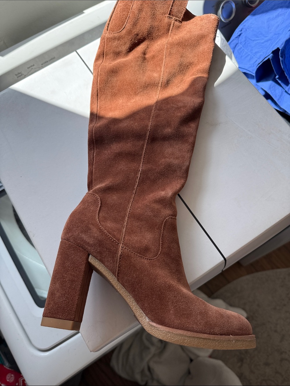 Dolce Vita Rust Suede Block Heel Knee Boot